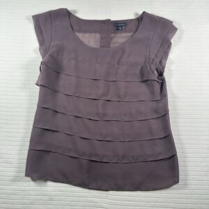 American Eagle Outfitters Womens Size Medium Mauve Ruffle Tiered Blouse